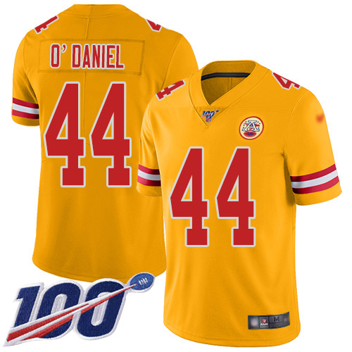 Men Kansas City Chiefs #44 ODaniel Dorian Limited Gold Inverted Legend 100th Season Nike NFL Jersey